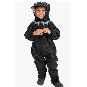 Cuddle Club Kids Black Panther Rain Jacket - Kids Muddy Buddy Rain Suit 4T
